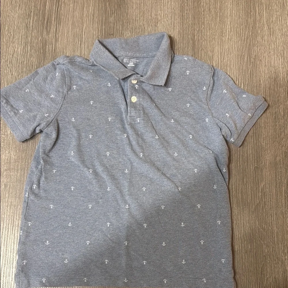 Old Navy Gray Kids Polo with Anchor Pattern